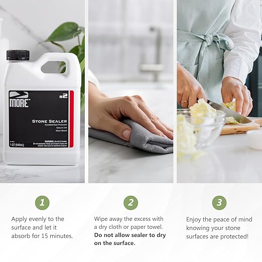 MORE Stone Sealer - Water Based Formula - Protection for Natural Stone and Tile Surfaces [Quart / 32 oz.]