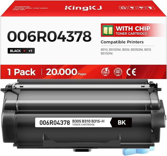 B310 B315 B305 006R04378 Black Toner Cartridge High-Yield with chip 1-Pack Replacement for Xerox 006R04376 006R04377 Toner Compatible with Xerox B310 B310DNI B305 B305DNI B315 B315DNI Printer Ink Copy