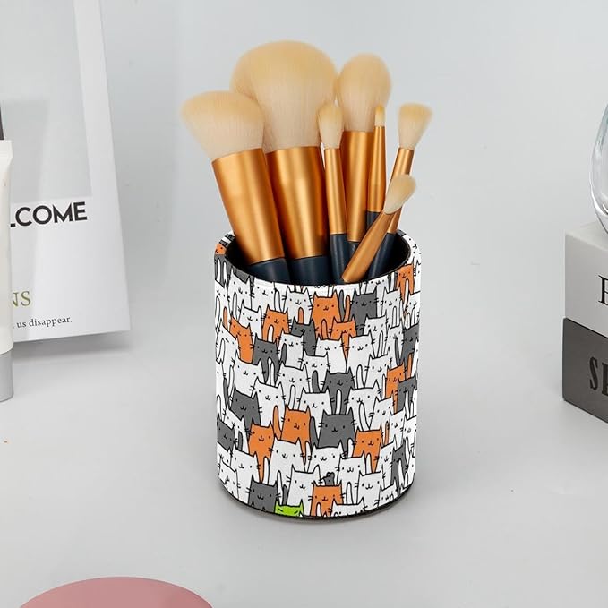 Pen Holder Cup for Desk, Cute Cats Pencil Cup Holder for Desk Office Pen Organizer