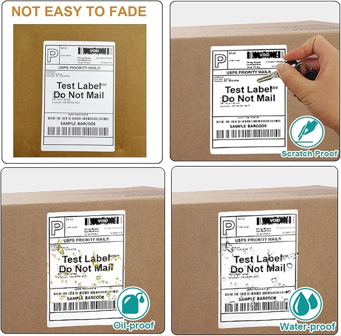 FungLam Thermal Labels 4x6 Direct Thermal Shipping Labels, 20 Rolls with 250 Labels/Roll, 1'' Core, Compatible Zebra 2844 ZP-450 ZP-500 ZP-505 Thermal Printer Label