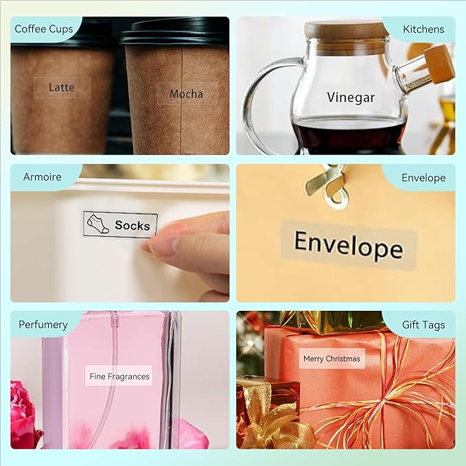 EEBBL D30 P21 Label Maker Tape Refill 12mm×40mm(0.47"x1.57"), Non-encrypted Repalcement Labels, Compatible with Portable Label Thermal Paper Self-Adhesive Printer, 165 Lables/Roll, 10 Rolls Clear