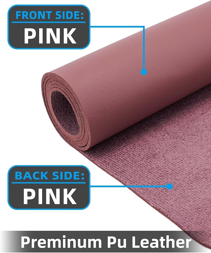 Leather Desk Pad Protector, Large Desk Mat, Mouse Pad, Non-Slip PU Leather Desk Blotter,Desk Cover mat,Desk mat for Keyboard and Mouse,Mat for Office&Home (Rose Purple, 48" x 17")