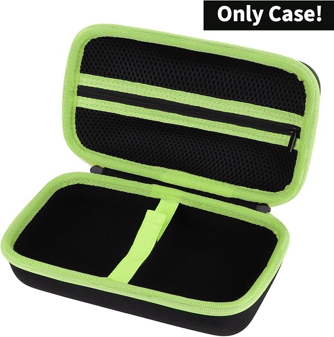 Storage Case Compatible with Brother P-Touch PTH110 / PTH111 Pro / PTE110 Portable Monochrome Label Maker (Black+Mint Green Zipper Case)