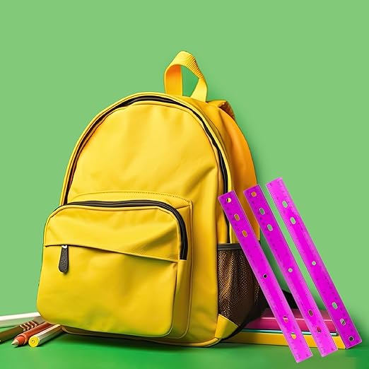 28 Pack Plastic Ruler 12 Inch Transparent Rulers - Metric Bulk for Kids School Office Classroom, Purple