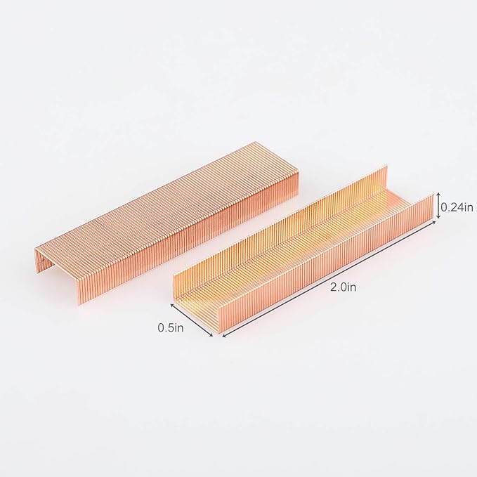 Alsisk Standard Staples,1/4 Inch Length,6 Boxes-6000pcs, Rose Gold