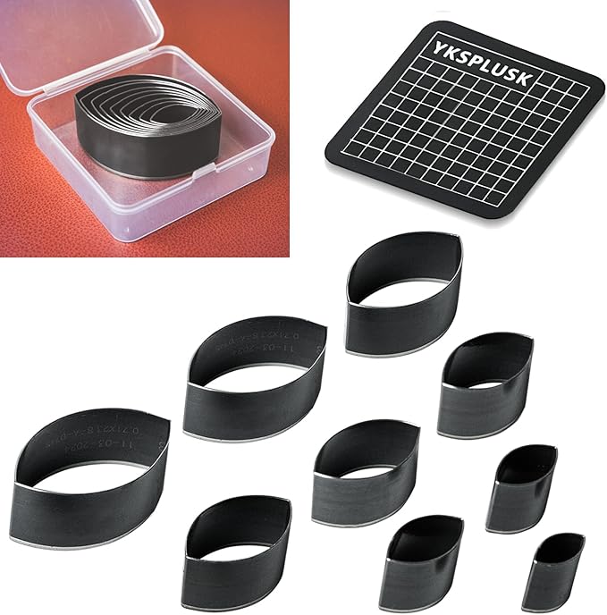 Leather Hole Cutter Tools Set, 9 Pieces Fusiform Shape Punch Tools 20 25 30 35 40 45 50 55 60mm, High Carbon Steel Leather Cutting Dies - Leather Hole Punch Tool Kit for DIY Leathercrafts