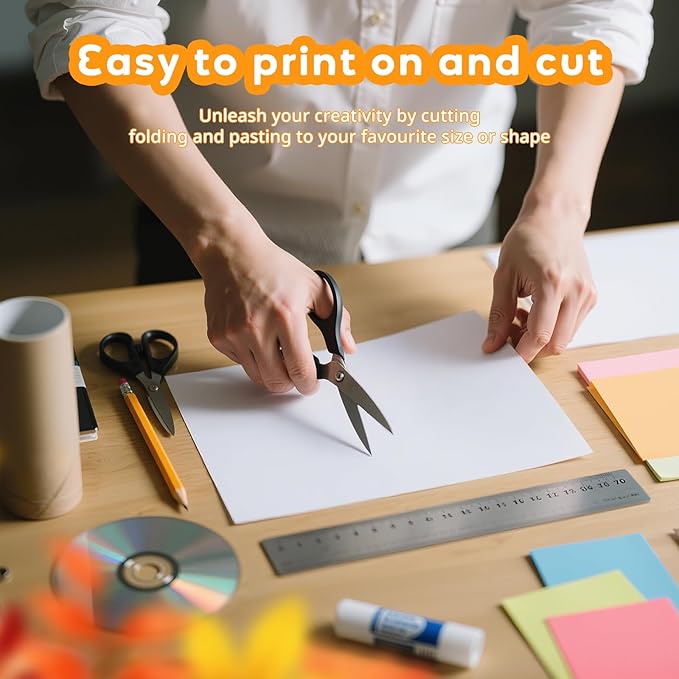 White Cardstock 8.5 x 11,White Card Stock,Cardstock Paper,Copy Paper for Printer,40 Sheets Card Stock Paper for Invitations,Menus,DIY Cards,Tags,Cards Making,Certificate,Construction,Office Printing