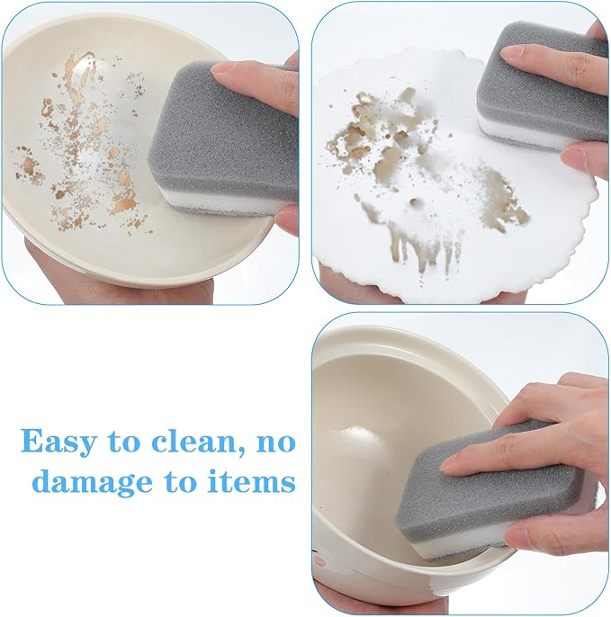40 Pcs Individually Wrapped Sponges Kitchen Dishwashing Sponge Bulk, Non Scratch Dishes Scouring Pad Dishcloth, Odor-Free Sponge Wipes for Household Cleaning Dishes Travel Apartments, Grey