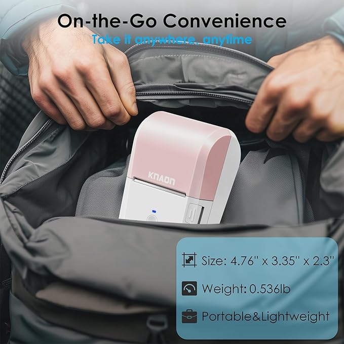 2-inch Label Maker Machine with Tape, Portable Thermal Sticker Maker with 230 Labels, Wireless App & Bluetooth Connectivity for Home,Office,Business & School - Compact Label Machine, Pink