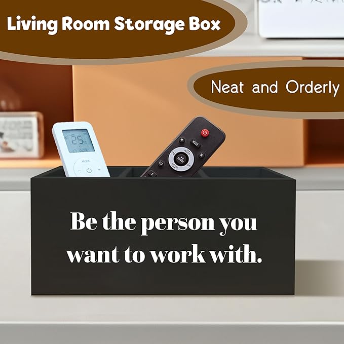 Be the Person You Want to Work with Inspirational Desk Pen Holder, Positive Office Black Decor Sign for Shelf, Inspirational Gifts for Women Men Pencil Holder Organizer Office Accessories