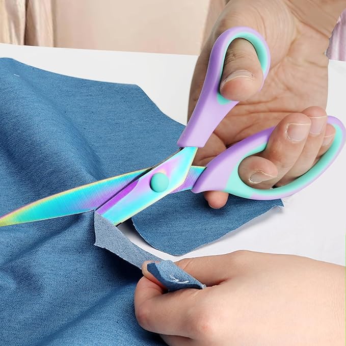 3PCS Purple Craft Scissors, Sharp Tailor,Multi-Purpose Titanium Blade,Soft and comfortable grip, Multipurpose Fabric Scissors Set, Great for Craft, Sewing, Arts, School and Home Supplies.