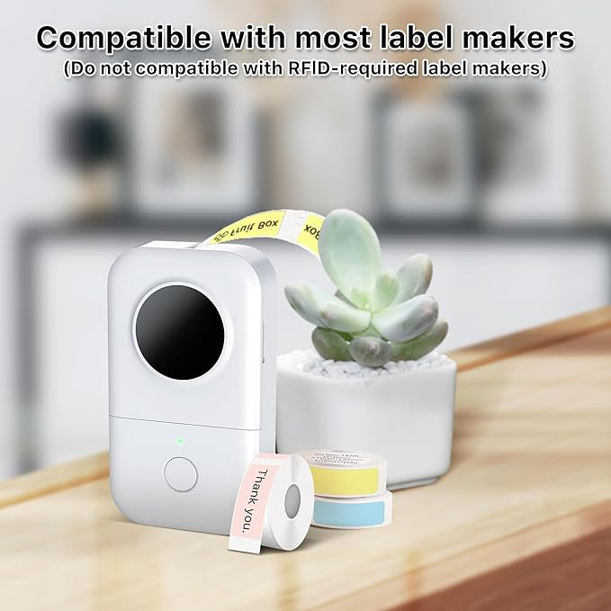 Label Maker Tape - D30 Label Tape, Multi Color Sticker Thermal Paper for Phomemo D30 Label Printer, Household Storage Labels, Self-Adhesive Label Tape, 12 mm x 40 mm, Set of 3