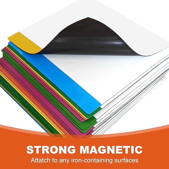 Dry Erase Magnetic Message Pads 6x6 for Office,Sticky Notes Magnets as Teacher Essentials for Classroom,Pack 6