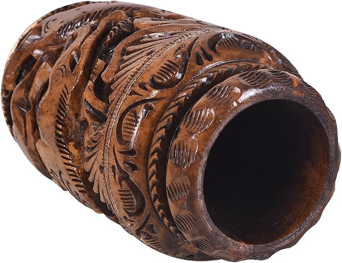 Craft Trade Hand Carved Wood Pencil Holder for Desk Organizer for Home School Office Supplies Pen Pot Storage Box Suitable for Stationery - Natural Wood