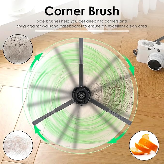 (20 Pack) T20+, T25+, T30+ Replacement Parts Compatible with Airrobo T20+, T25+, T30+ Robot Vacuum Cleaner, 2 Roller Brush, 4 Side Brushes, 5 Dust Bags, 5 HEPA Filters, 4 Mop Pads, Accessories Kit