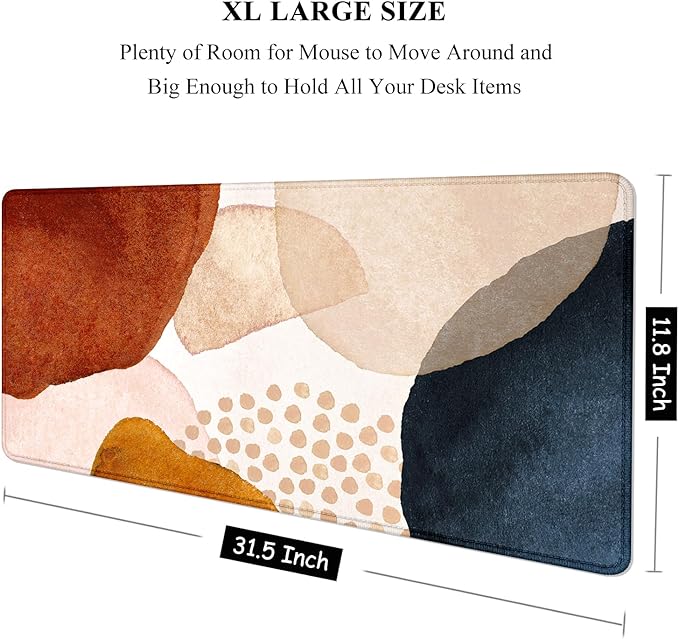 Auhoahsil Large Mouse Pad, XXL Desk Pad, Extened Mousepad 31.5" x 11.8", Non-Slip Rubber Base, Stitched Edges, Superior Surface, Gaming Keyboard Mat, Waterproof Desk Pad, Abstract Stone