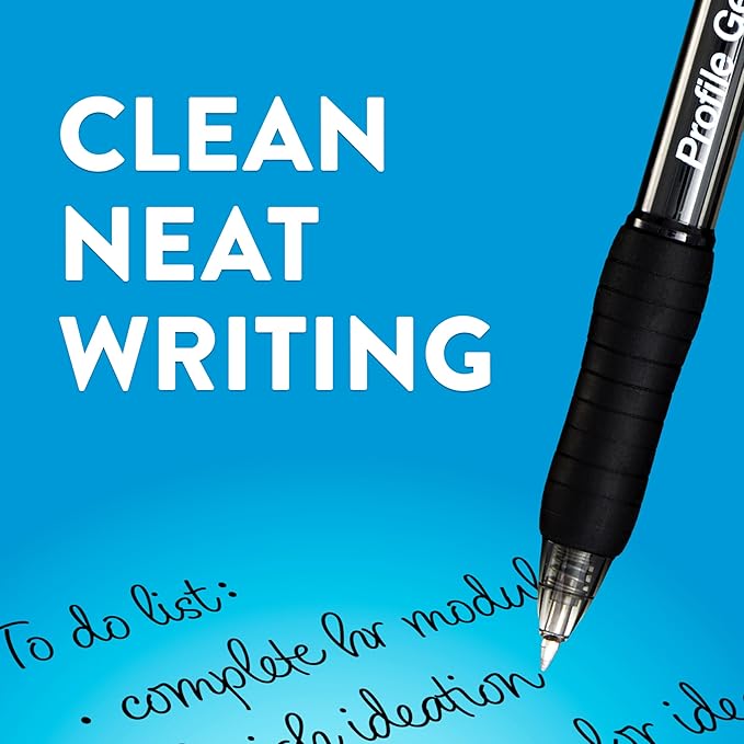 Paper Mate Gel Pen Profile Retractable Pen 0.7mm Black 12 Count