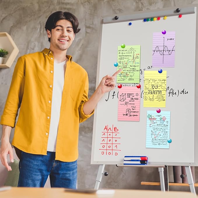 Thenshop 20 Pieces Lined Sticky Notes 4x6 Pastel Ruled Post Stickies Sticky Note Pads Memo Pads for Home Office Supplies, 50 Sheets/Pad(Mixed Colors)