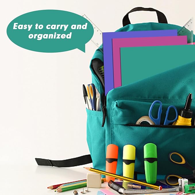 Two Pocket Folders, RAZCC 75 Pack File Folders with Pockets Fit Letter Size Paper, Thick Paper File Folder for School Office Business Home, Assorted 5 Colors