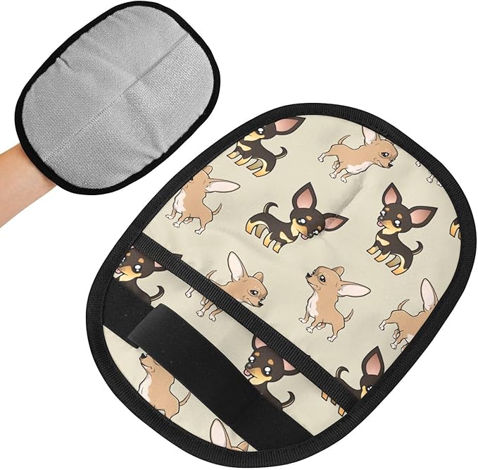 I·D Good Figure Pet Grooming Gloves Reusable Dog & Cat Hair Remover for Furniture, Car Interiors Multi-Surface Deshedding Tool for Carpets, Bedding & Home Cleaning