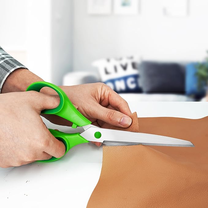 All Purpose Heavy Duty Scissors, Sharp Stainless Steel Blades, Comfort Grip Handles, Multipurpose for School, Home, Office, Art, Craft, Sewing, Tailor - 5 Pack