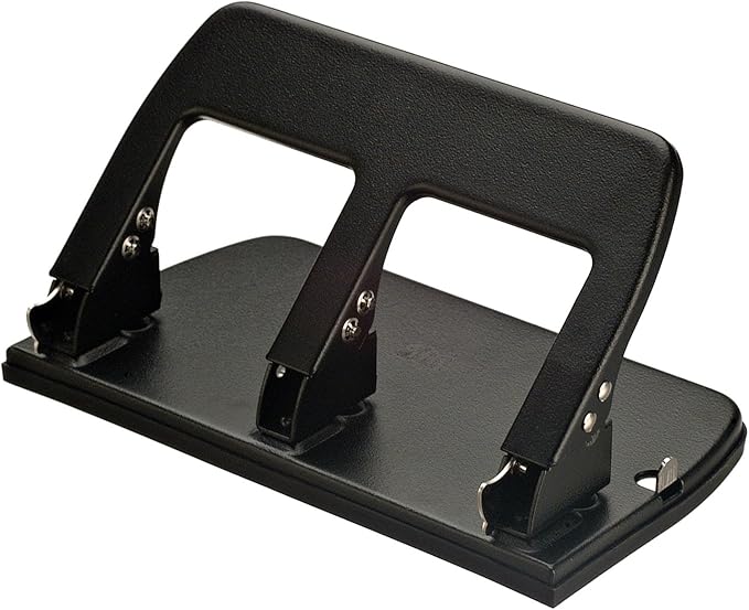 Officemate Medium Duty 3 Hole Punch with Ergonomic Handle, 30 Sheet Capacity, Black (90088)
