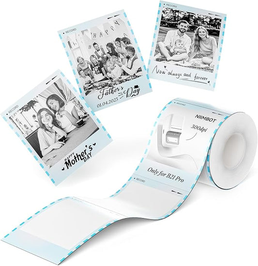 NIIMBOT Photo Papers Only for B21 Pro 300DPI Label Maker, Thermal Picture Labels Good Idea to Print Photos, Beauty Memories, Note,List (2.13''x2.67''-54x67mm)