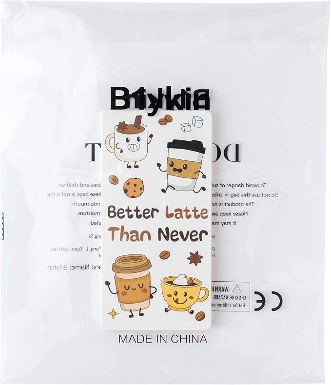 B1ykin Sticky Notes Set, Cartoon Theme Cute Self-Stick Notes Pad Teacher Appreciation Gifts, Self-Adhesive Writing Memo Pages Sticky to Do Notepad Thank You Gift for School Classroom (Latte Coffee)