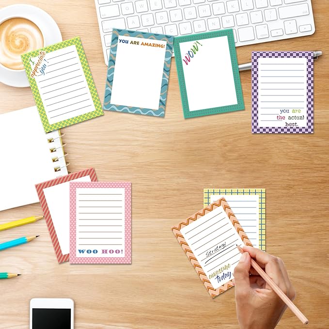 Inspirational Sticky Notes 480 Sheets Motivational Notepads,Appreciation Sticky Note Assortment, Funny Memo Pads Adhesive Memo Pad for Reminder Studying Travel Office Supplies 3 x 4 Inch
