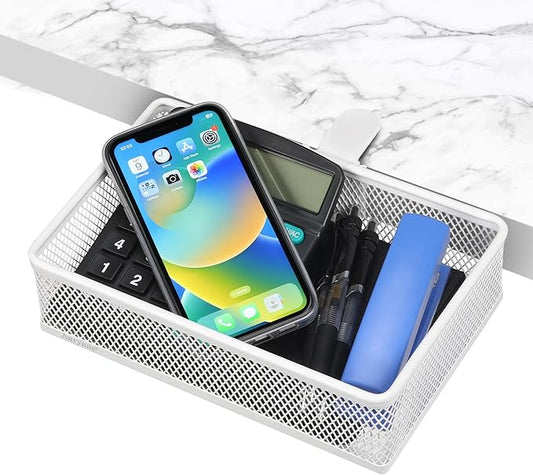 Clip-on Drawer organizers, desk organizer,can be clipped around the table to store small items. (White - Big)