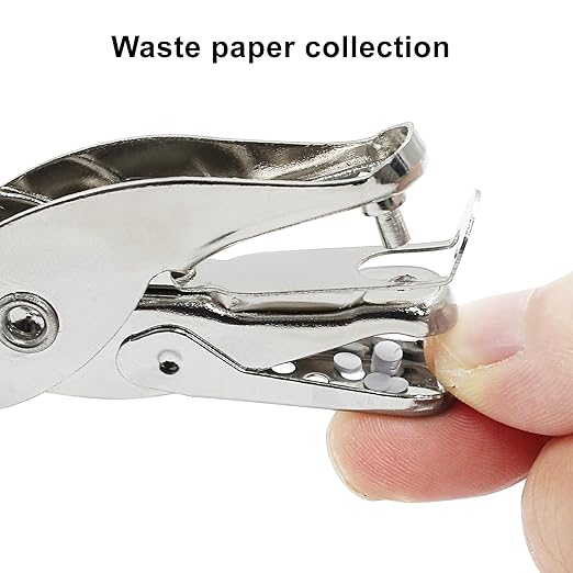 1Pcs 1/8”/ 3mm Small Mini Metal Hole Punchers Tiny Circle Shaped Hole Handheld Paper Punch Punchers for Greeting Cards, Paper, Invitations, 8 Sheet Punch Capacity