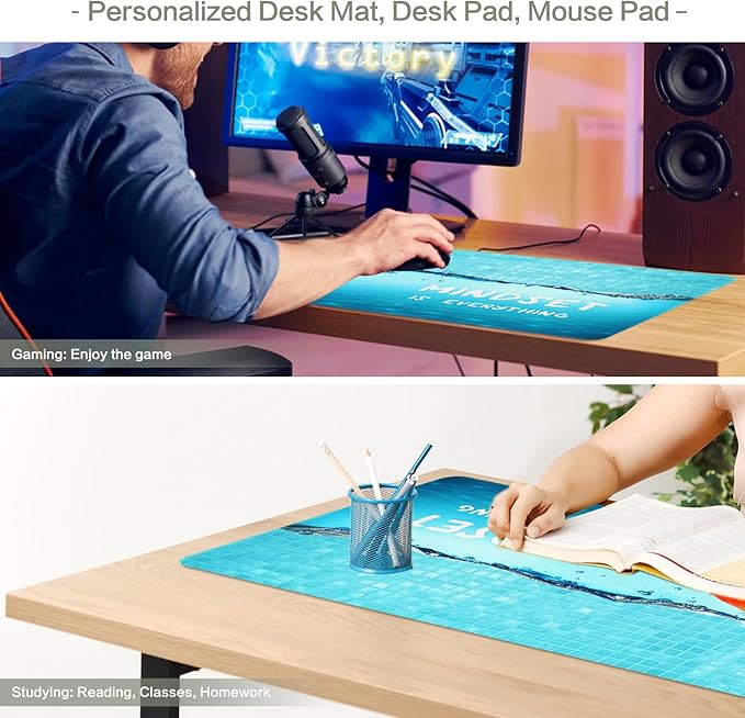 Goldfish as Shark Mouse Pad Desk Mat, Drama Goldfish Large Gaming Mouse Pad Dangerous Sharks Anime Desk Pad Mousepad XXL Extended Keyboard Mat Mouse Mat, Waterproof, 31.5x15.7 in