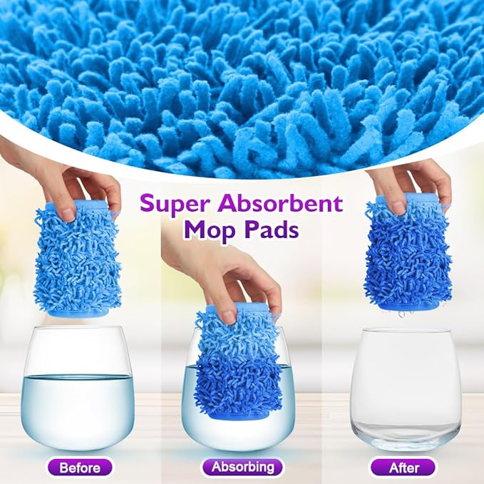 UNIMADE Reusable Mop Pads for Swiffer PowerMop, 8 Pack Microfiber Mop Pad Refill with Scrubber Strips for 13''-15'' SprayMop, Washable Mop Pads Use for Most Floor Types, Designed for Pets - Multicolor