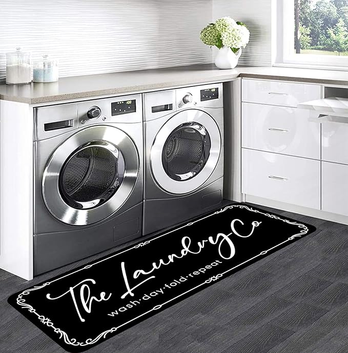 Laundry Room Rug Runner 24"X72" Non Slip Farmhouse Mats Organization and Washable Floor Long Rugs for Laundry Room Accessories Mudroom Kitchen Bathroom Area Rugs Decor