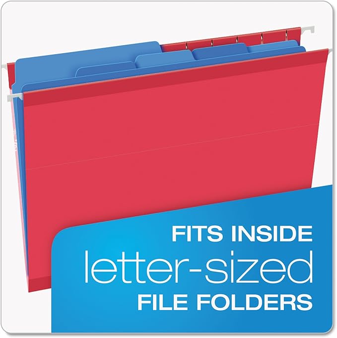 Pendaflex Divide It Up File Folders, Letter Size, Assorted Colors, 12/Pack (10773)
