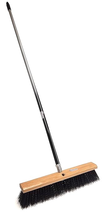 American Select Tubing PBRA18004 Rough-Surface Push Broom with Silver/Black Handle