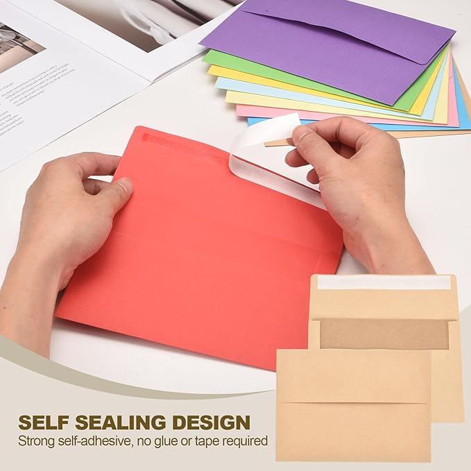 PATIKIL 50Pack Light Purple 4x6 Blank Cards and Envelopes, Self Seal A6 Envelopes with Folded Cardstock Small for Greeting Cards Wedding Greeting Birthday Invitations Letter Mailing
