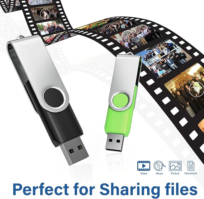 USB Flash Drives 8GB 10 Pack, Wooolken USB 2.0 Thumb Drives with Keychains Memory Stick USB Drive Pendrive for PC Laptop Computer (Black)