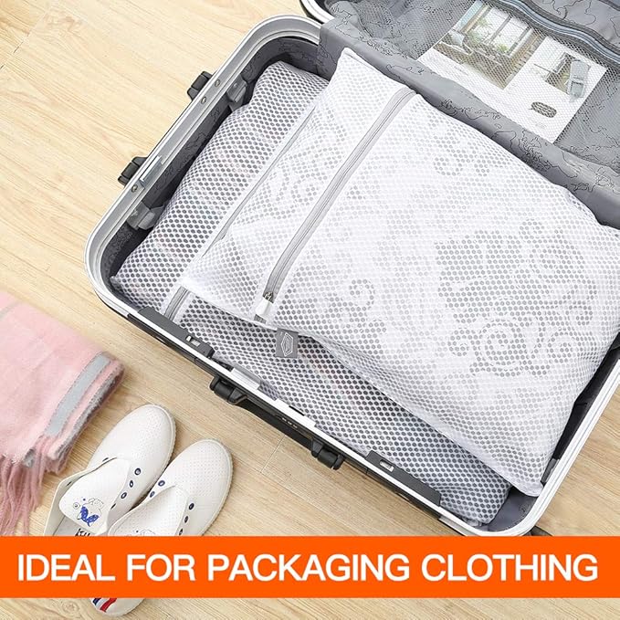 Kimmama Laundry Bags Mesh Wash Bag, Lingerie Bags for Washing Delicates, Net Washer Sack with Zipper, Dryer Pouch for Cleaning and Drying Cloths, Garment, Sweater, Bra, Pant, Sock, Toys, Hat