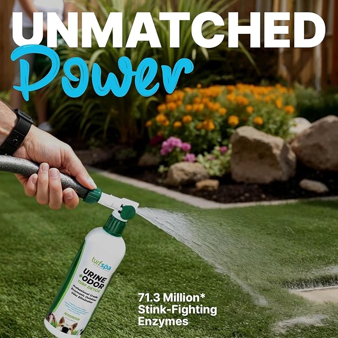 TurfSpa Urine & Odor Turf Detox: 2-Pack of 32 oz Professional Enzyme Cleaner & Odor Eliminator for Artificial Grass, Turf, Concrete, Patio & Kennels, Pet Urine Enzymatic Cleaner for Dogs & Cats