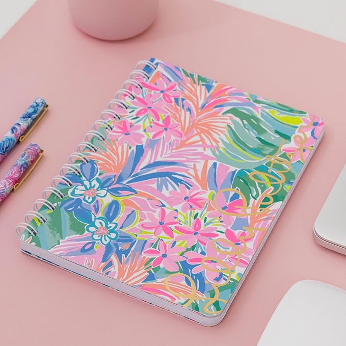 Lilly Pulitzer Hardcover Mini Spiral Notebook, 8.25" x 6.5" Small Journal with 160 College Ruled Pages, It Was All A Dream
