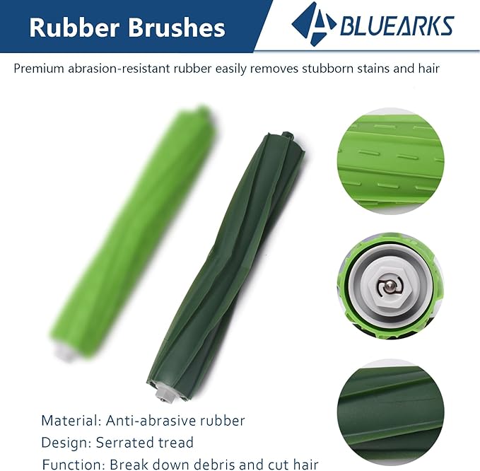 Bluearks 16Pcs Parts Compatible with Roomba i1+ J7 i7+ i3+ i4+ EVO i6+ i8+ i7 J7+ Plus E5 E6 E7 Robot Vacuum Cleaner Accessories Kit, 2 Rubber Main Brush 4 Filters 4 Side Brushes 6 Vacuum Bags