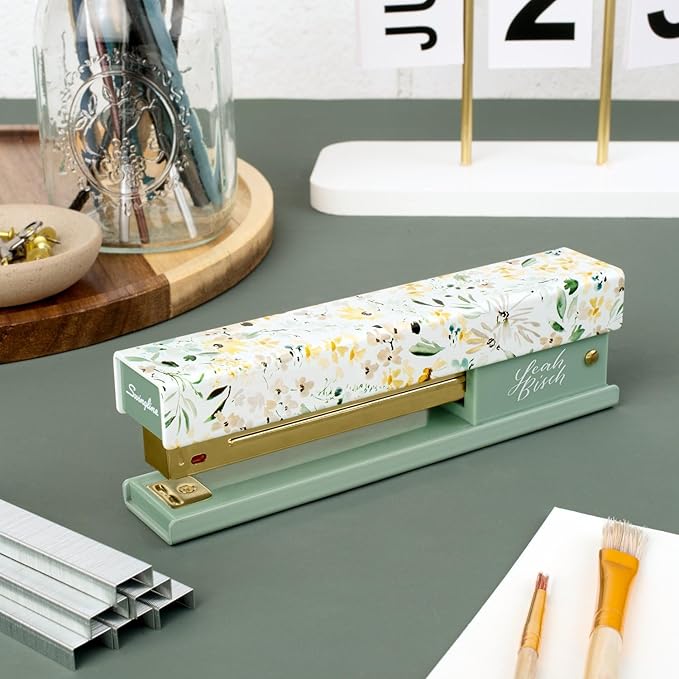 Swingline Stapler by Leah Bisch, 20 Sheet Capacity, Full Strip, Wildflowers, Colorful Fashion Design (S700034)