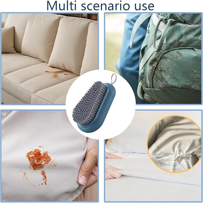 2pcs Carpet Cleaning Brush,Laundry Brush for Stains on Clothes, Scrub Brushes for Cleaning,Laundry Scrub Brushes for Clean Carpet,Clothes,Shoes,Tile etc (Grey+Blue)