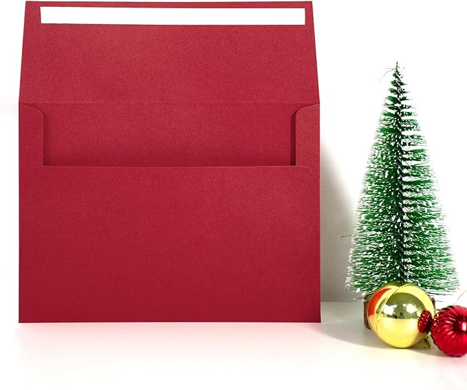 100 Pack A2 Red Envelopes Self Sealing Adhesive Perfect for Weddings, RSVP, Invitations, Baby Shower,Greeting Cards,Announcements, Thank You Notes| A2(4.375 x5.75 Inches)