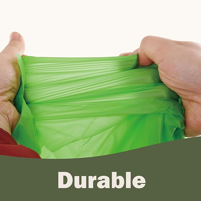 JENCENBIO Compost Bags 5 Gallon with Drawstring Tear Off 20 Liter Extra Thick 0.78 Mils Compostable Food Scrap Waste Bags with US BPI ASTM D6400 and Europe OK Compost Home Certified 60 Counts
