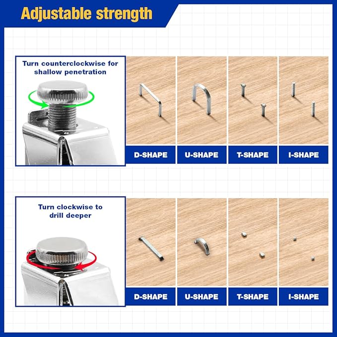 4-in-1 Heavy Duty Staple Gun Kit with 6,000 Staples, Adjustable Power and Jam-Free Design, Includes Staple Remover and Gloves for Upholstery, Furniture, Carpentry, Decoration and DIY