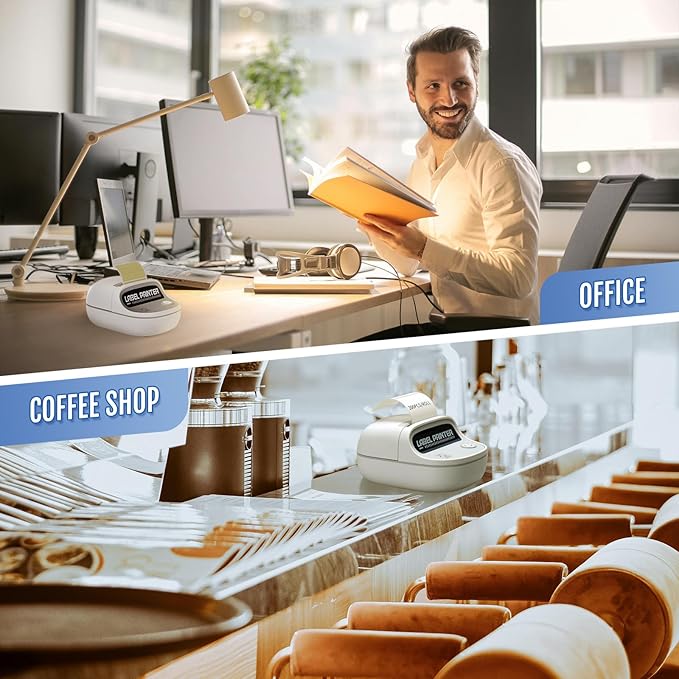 PRT T20 Label Maker Machine with Tape, RFID Auto Identification, Bluetooth Portable Label Printer for Office, Small Business, Home Organization, 2 Inch Thermal Printer Compatible with iPhone, White