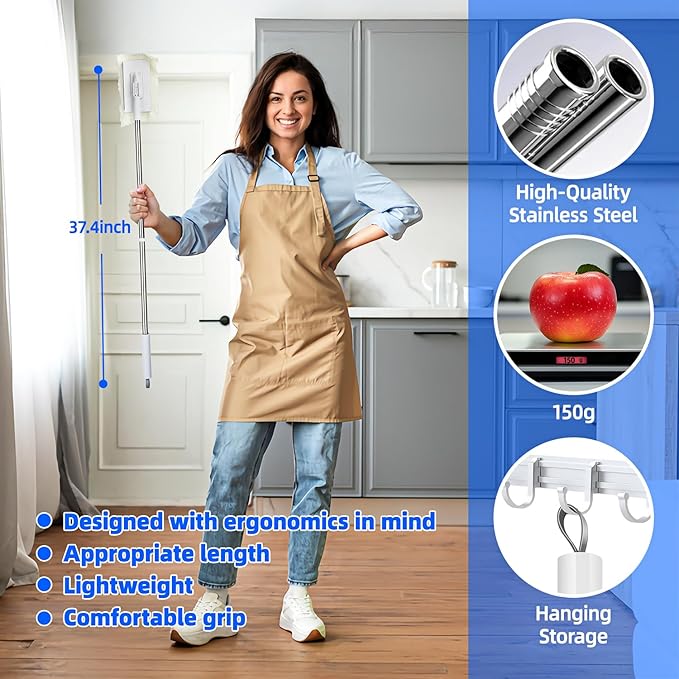 Mini Sweeper Mop No-Touch Dirty Cleaning Flat Dust Mop for Dry Wet Disposable Pads, Multi Surface Mop Floor Mopping and Sweeping Cleaning Head for Kitchen Wall Bathroom Toilet Corners Window