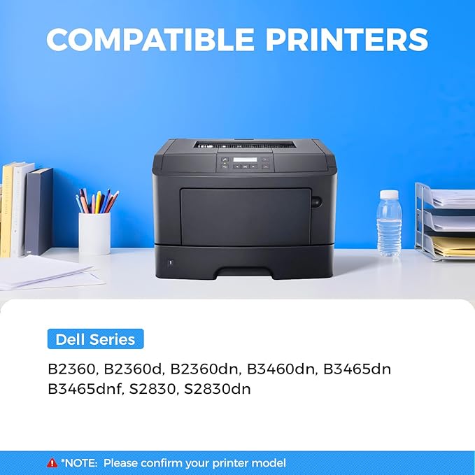 B2360 KVK63 Drum Unit (Not Toner) 1-Pack Replacement for Dell B2360 KVK63 Image-Drum Compatible with Dell B2360 B2360d B2360dn B3460dn B3465dn B3465dnf S2830 S2830dn Laser Printer All-in-One Copier